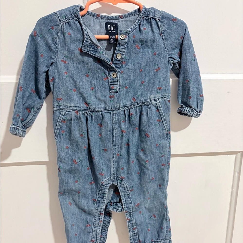 GAP Kids Floral Denim Romper
